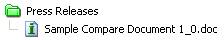 File "Sample Compare Document 1_0" in Press Releases folder was modified. 